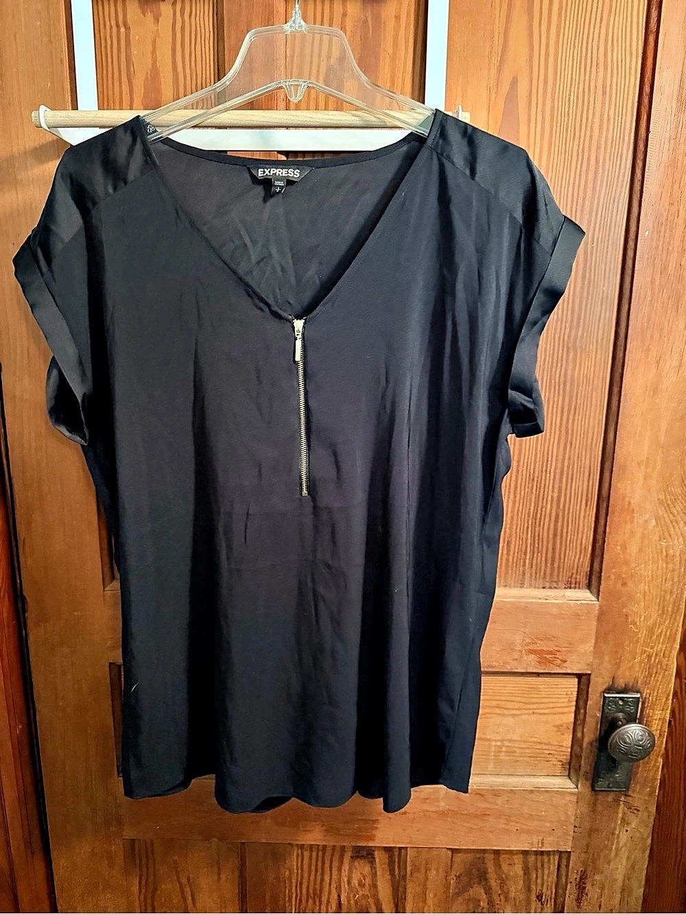 Black Zip Front Tunic Like New